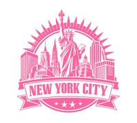 Statue Liberty New York City Wall Decals PVC 42x42cm Personalized Customization Pink
