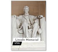 Statue of Abraham Lincoln at The Lincoln Memorial, Fridge Magnet
