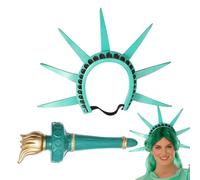 Statue Of Freedom Tiara And Torch Set - Statue Of Freedom Torch And Tiara Headband | Adult Lady Heritage Costume Accessory For Women Independence Day Cosplay 4th Of July Outfits For Women