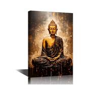 Statue of God Buddha Canvas Printing Wall Art Large Wall Art for Living Room Religious Theme Print Artwork Canvas Office Buddhism Sitting Zen Picture Framed Wall Art Office Bedroom 24"Wx36"Hx1 Panel