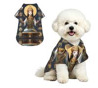 Statue of God Pet Hawaiian Shirt - Soft Peach Skin Button-Down top, Casual Beach Style Small