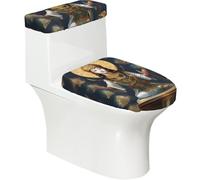 Statue of God Soft 2Pcs Toilet Lid - Tank Covers, Elastic Reusable for U/O Shape Toilets, Bathroom Decor