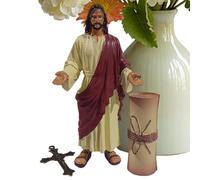 Statue of Jesus,Hand Painted Religious Decoration Resin | Jesus Christ Decor | for Bedroom Office Dormitory Living Room Office Desk Bookshelf Entrance Windowsill