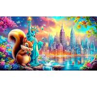 Statue-of-Liberty 1000 Pieces Recycled Paper Jigsaw Puzzle Impossible Hard Difficult Educational Games for The Whole for Women, Gifts for Men 70x50cm/1000pcs