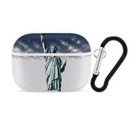 Statue of Liberty AirPods Pro Case Cover with Keychain Ring PC Hard Shell Protective Case for AirPods Pro 2nd for Women Men Generation Easy Open Full Drop Protection Cover White-Style