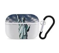 Statue of Liberty AirPods Pro Case Cover with Keychain Ring PC Hard Shell Protective Case for AirPods Pro 2nd for Women Men Generation Easy Open Full Drop Protection Cover White-Style