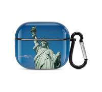 Statue of Liberty Bluetooth Earbuds Case Cover Full Body Shockproof Protection Hard Case Support Wireless Charging with Keychain Personalized Gift for AirPods 3