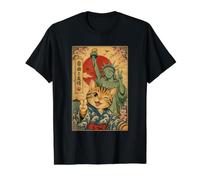 Statue of Liberty Cat Selfie Ukiyo-e Liberty Friendship Value Graphic T-Shirt