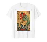 Statue of Liberty Cat Selfie Ukiyo-e Liberty Friendship Value Graphic T-Shirt