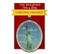 Statue of Liberty Christmas Ornament - New York Holiday Collectible, Double-Sided Brass with Glitter and Epoxy, Gift-Boxed, 2.5 x 3 Inch by ArtMalore