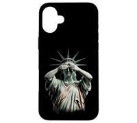 Statue of Liberty Covering Her Face In Shame Political Chaos Case for iPhone 16 Plus