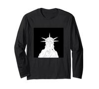Statue of Liberty covering her face in shame political chaos Long Sleeve T-Shirt