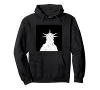 Statue of Liberty covering her face in shame political chaos Pullover Hoodie