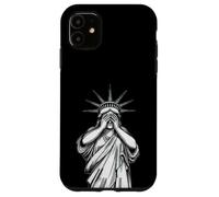 Statue of Liberty covering her face shame crying political Case for iPhone 11