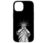 Statue of Liberty covering her face shame crying political Case for iPhone 14