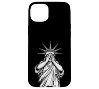 Statue of Liberty covering her face shame crying political Case for iPhone 15 Plus
