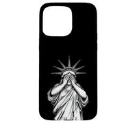 Statue of Liberty covering her face shame crying political Case for iPhone 15 Pro Max