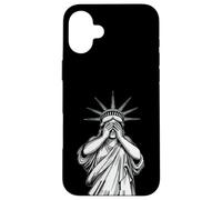 Statue of Liberty covering her face shame crying political Case for iPhone 16 Plus