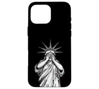 Statue of Liberty covering her face shame crying political Case for iPhone 16 Pro Max
