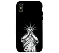 Statue of Liberty covering her face shame crying political Case for iPhone X/XS