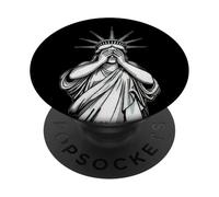 Statue of Liberty covering her face shame crying political PopSockets Adhesive PopGrip