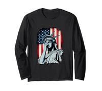 Statue Of Liberty Crying Equality US Flag Silent Protest Long Sleeve T-Shirt