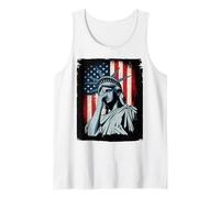 Statue Of Liberty Crying Equality US Flag Silent Protest Tank Top