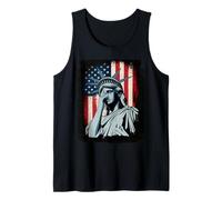 Statue of Liberty Crying Equality US Flag Silent Protest Tank Top
