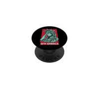 Statue of Liberty Crying WTF America Resist PopSockets Adhesive PopGrip