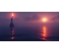 Statue of Liberty Diamond Art, Pattern Sunset Diamond Painting Kits for Adults 5D DIY Full Round Drill Gem Crystal Art Kits Crafts for Adults Beginner for Home Decor, Gifts 24x48inch -bby2603T8