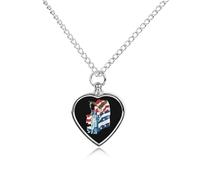 Statue of Liberty Ea-gle Custom Cremation Jewelry Urn Necklace for Dog Pet Ashes Heart Memorial Pendant