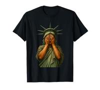 Statue of Liberty Face covering in shame political Satire T-Shirt