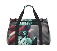 Statue of Liberty Flag Print Ample Space Travel Duffle Bag Carry On Tote 19.7x13x10.2 in Stylish Tote for Gym