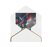 Statue Of Liberty Flag Print Greeting Card Paper, Half Fold To Cards For Birthday, Wedding, Party.