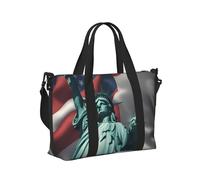 Statue of Liberty Flag Print Women Men Travel Hand Bag Lightweight Foldable Camping Daily Use Outdoor Activities