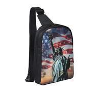Statue of Liberty Flag Printed Chest Bag Sling Bag for Men Women, Waterproof Crossbody Backpack Men Bag for Runner Workout Hiking Cycling Travel