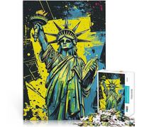 Statue of Liberty Graffiti Skull ArtPuzzles for Adults 1000 Piece Educational Games Every Piece is Unique - Challenging Family Fun Game 38x26cm
