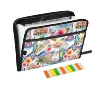 Statue of Liberty Hibiscus Expanding File Folder A4,13 Pockets File Organiser, Paperwork A4 Plastic Wallet Document Storage Expander for School,Office and Home