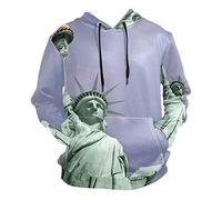 Statue of Liberty Hoodie 3D Sweatshirts Hooded Kangaroo Pocket Drawstring Pullover Long Sleeve for Boy Girl