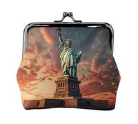 Statue Of Liberty In Nyc Lightweight Wallet Minimalist Wallet For Daily Commute And Travel Adventures, Black, One Size, Art Deco
