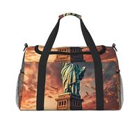 Statue of Liberty in NYC Print Ample Space Travel Duffle Bag Carry On Tote 19.7x13x10.2 in Stylish Tote for Gym