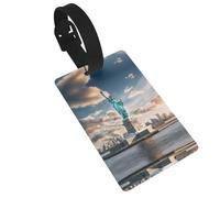Statue of Liberty in NYC Print Luggage Tags with Detachable Wristband, Travel Bag Tags, Easy to Identify