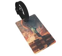 Statue of Liberty in NYC Print Luggage Tags with Detachable Wristband, Travel Bag Tags, Easy to Identify