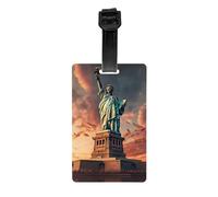 Statue of Liberty in NYC Print Luggage Tags with Name Id Card, Suitcases Tag for Bag Baggage Travel Accessories