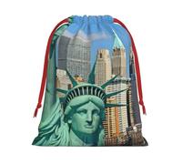 Statue Of Liberty In Nyc Print Plush Gift Bags With Drawstring, Reusable Gift Wrap For Christmas, Wedding, Party -Size M