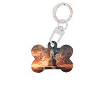 Statue of Liberty in NYC Printing Bone Shaped Dog Tag Pet Id Tags,Acrylic Dog Tags Cat Tags with Ring for Dog Cat,Pendant Crafts