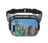 Statue of Liberty in NYC Square Double-Layer Waist Bag Chest Bag Crossbody Bag Running Travel Hiking Waist Bag