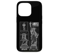Statue Of Liberty Island New York Technical Diagram NYC 1886 Case for iPhone 13 Pro