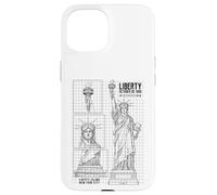 Statue Of Liberty Island New York Technical Diagram NYC 1886 Case for iPhone 15