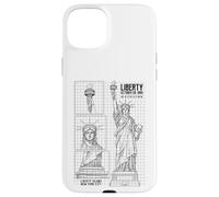 Statue Of Liberty Island New York Technical Diagram NYC 1886 Case for iPhone 15 Plus